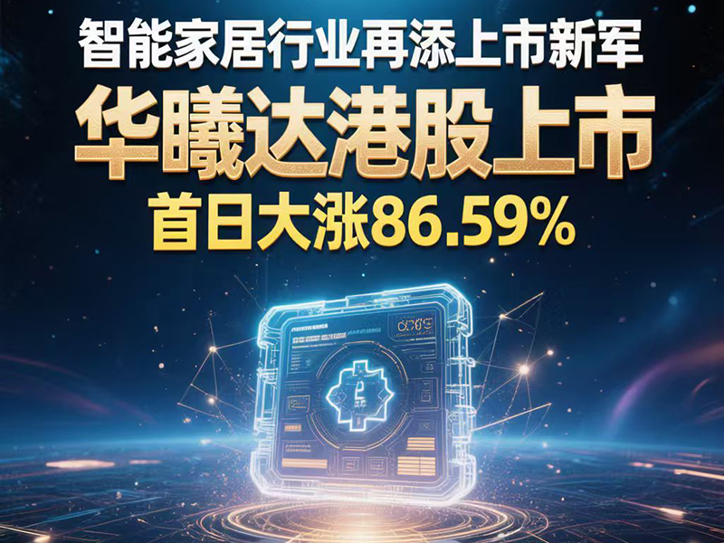 智能家居行业再添上市新军——华曦达成功登陆港交所，首日大涨86.59%